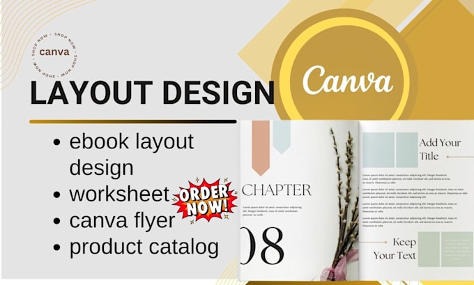 Gig Preview - Format, design ebook layout design, worksheet, canva flyer, product catalog