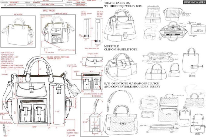 Gig Preview - Do bag techpack fashion handbag design leather wallet duffel tote bag