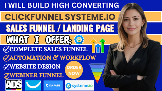 Gig Preview - Build sales funnel, websites on gohighlevel, clickfunnel systeme io