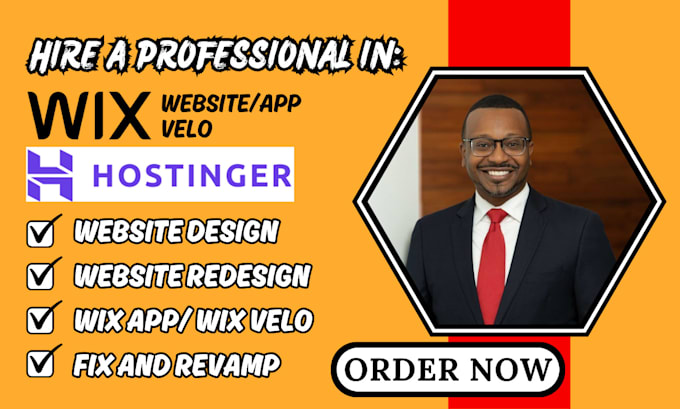 Gig Preview - Create wix website, design wix website, redesign wix app, wix velo, hostinger