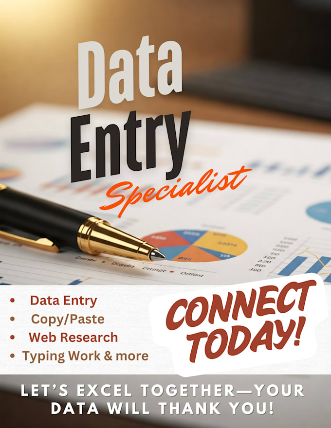 Gig Preview - Be your data entry pro no mess, no stress, just success