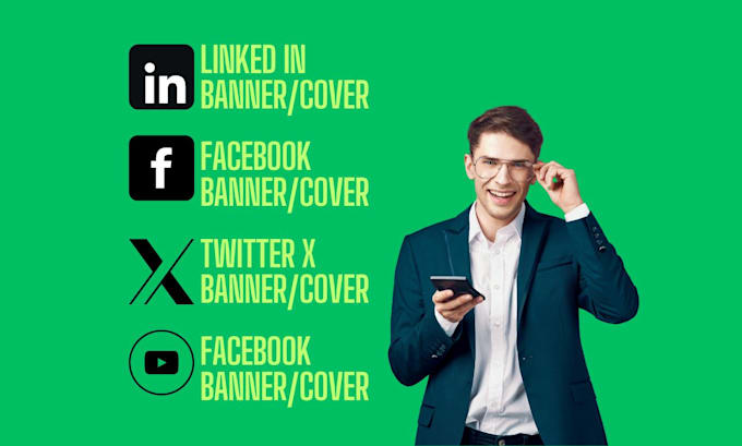 Gig Preview - Design linkedin facebook twitter youtube banner cover background