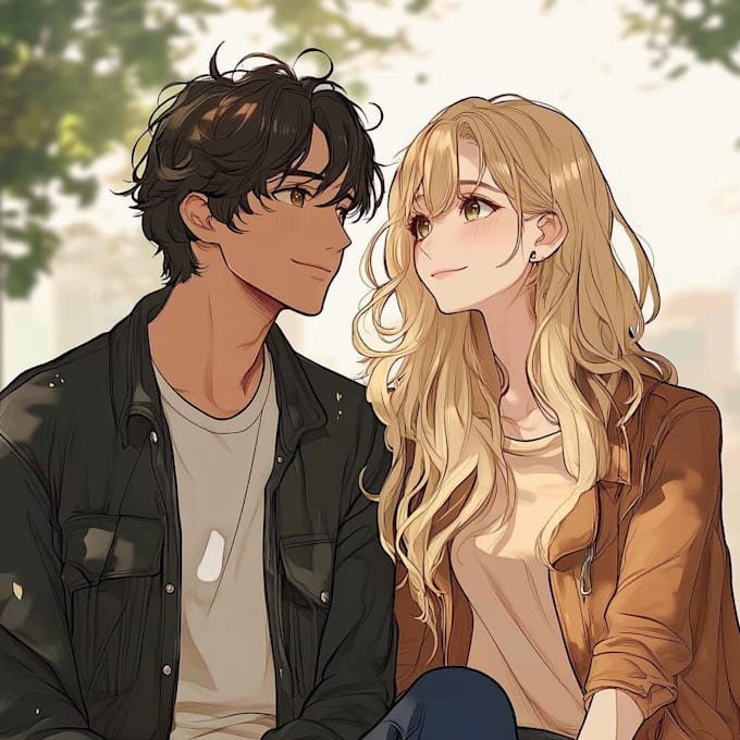 Gig Preview - Draw a beautiful anime portrait illustration for couples