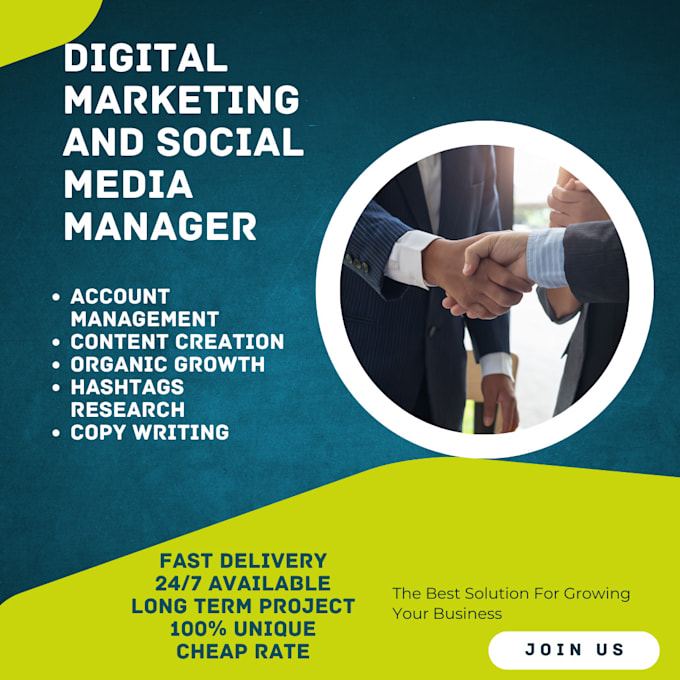 Gig Preview - Be a social media marketing manager and digital content creator