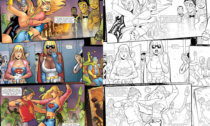 Bestseller - create comic art comic page custom illustration for comic book as comic artist