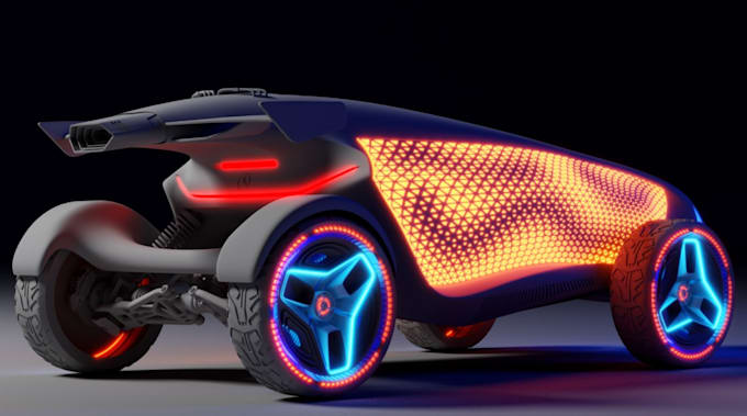 Gig Preview - Custom 3d car model,automotive design concept, sci fi car,flying, futuristic car