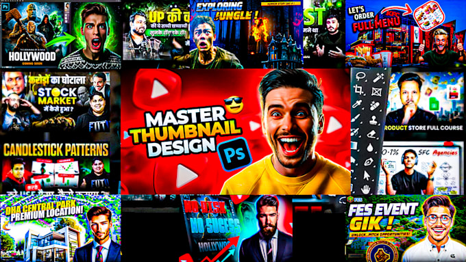 Gig Preview - Do youtube thumbnail design eye catching custom thumbnails