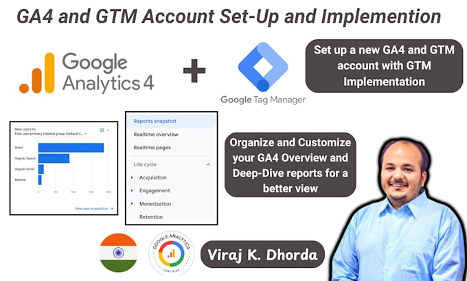 Bestseller - set up ga4, google tag manager and customize ga4 reports