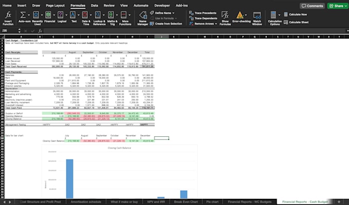 Gig Preview - Create dynamic financial models and reports in excel