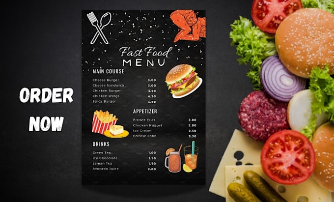 Gig Preview - Do an amazing menu design, food menu, restaurant menu design