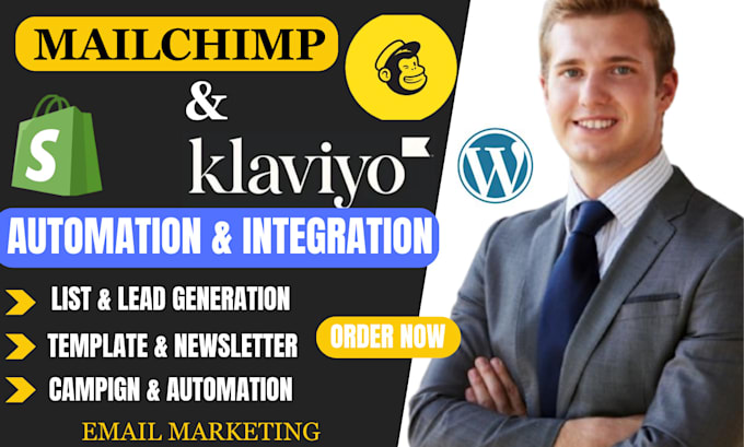 Gig Preview - Setup shopify mailchimp klaviyo integration and campaign email automation flows