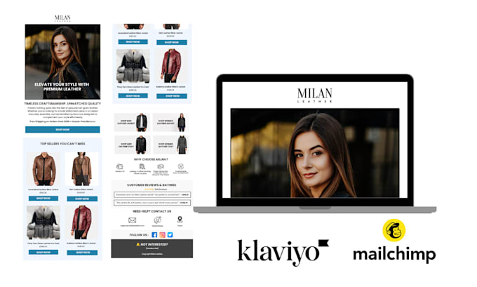 Gig Preview - Be klaviyo or mailchimp expert to design editable email or newsletter template