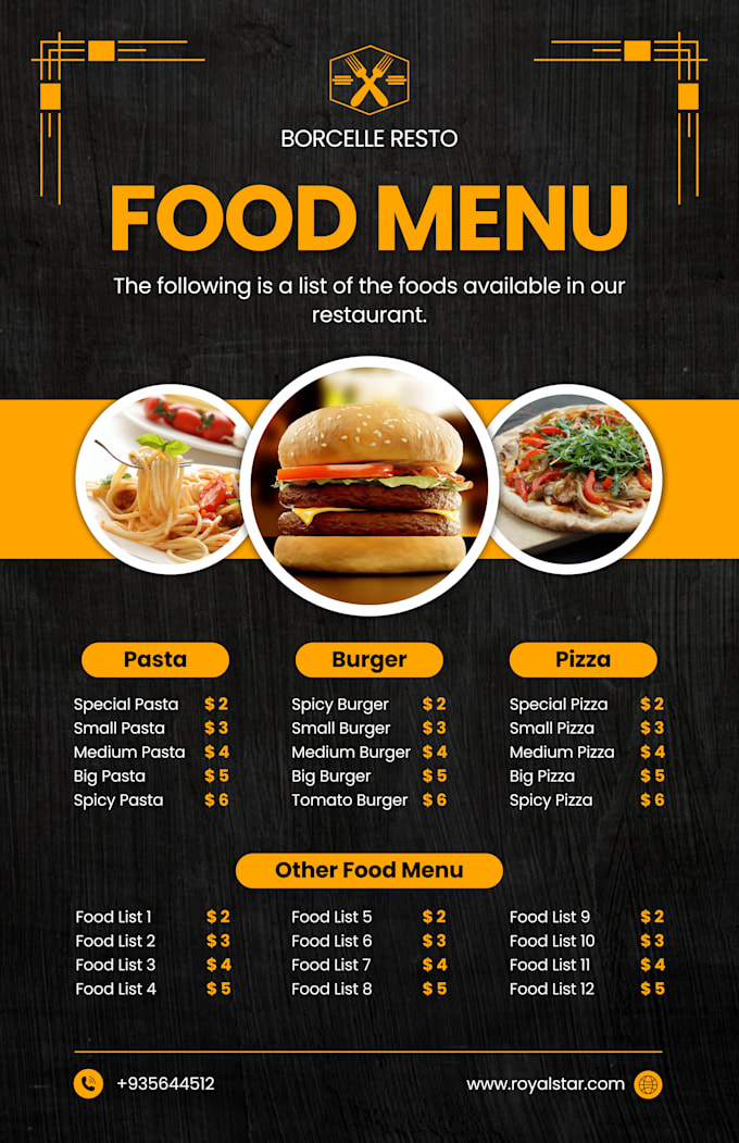 Gig Preview - Do editable restaurant menu design digital menus price list