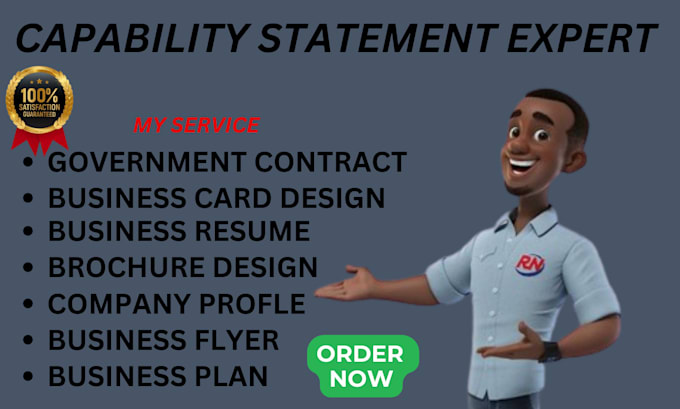 Gig Preview - Do government capability statement, brand logo,and capability statement