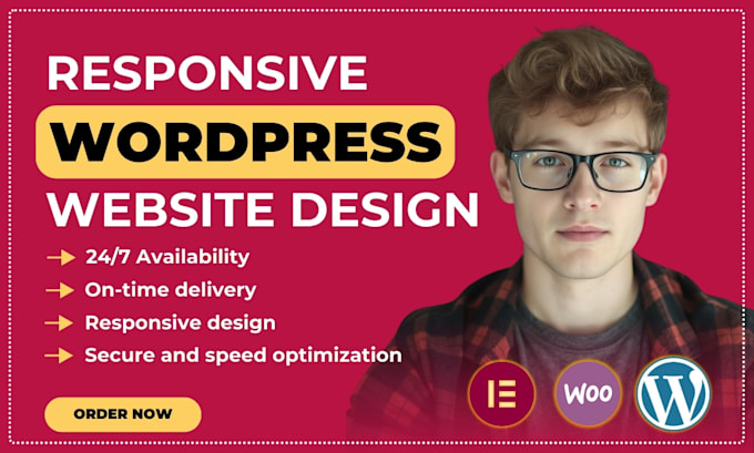 Gig Preview - Design responsive wordpress website design redesign wordpress website clone