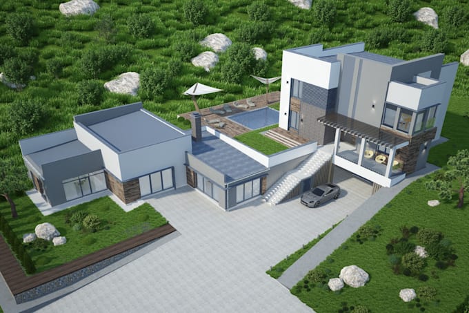 Gig Preview - Design 3d minimalist house, photorealistic rendering,tour walkthrough,ikd render