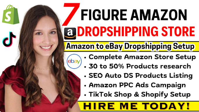 Gig Preview - Setup automated auto ds to amazon dropshipping store amazon top selling listings