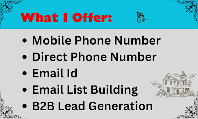 Gig Preview - Collect direct phone number, mobile number and niche targeted active email list