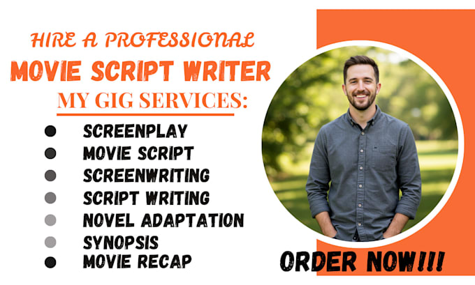 Gig Preview - Write screenplay movie script screenwriting script writing tv series film script