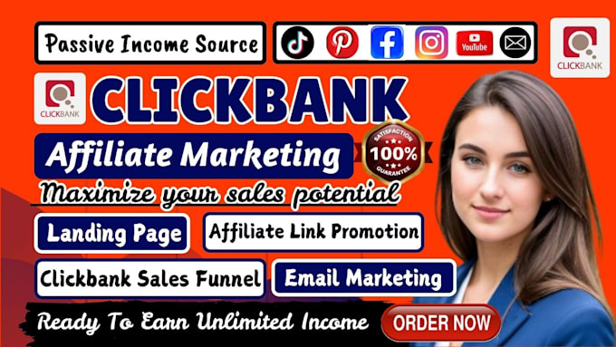 Gig Preview - Do clickbank affiliate link promotion,affiliate marketing,clickbank sales funnel