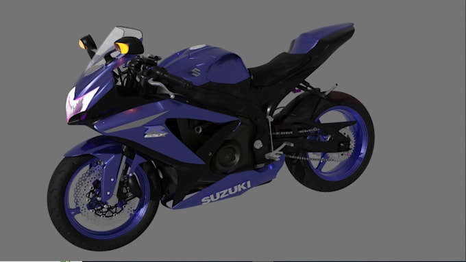 Gig Preview - Model 3d motorcycle for game, 3d bike render, rigging in ue5, vehicle animation