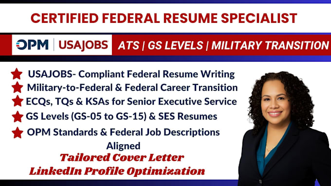 Bestseller - write an ats optimized usajobs federal resume for gs and ses positions