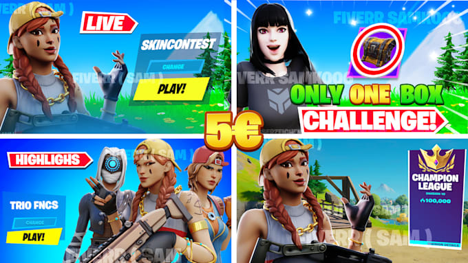 Bestseller - create an eyecatching fortnite HD thumbnails for them