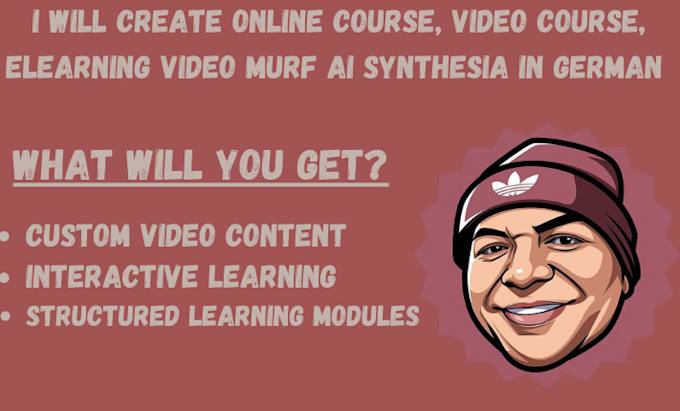 Gig Preview - Create online course, video course, elearning video murf ai synthesia in german