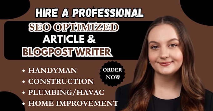 Gig Preview - Write hvac articles SEO optimized plumbing content writing construction content