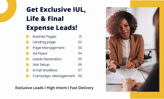 Gig Preview - Generate iul insurance leads, life insurance leads final expense leads