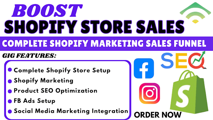 Gig Preview - Boost shopify sales, shopify store marketing, sales funnel or shopify promotion