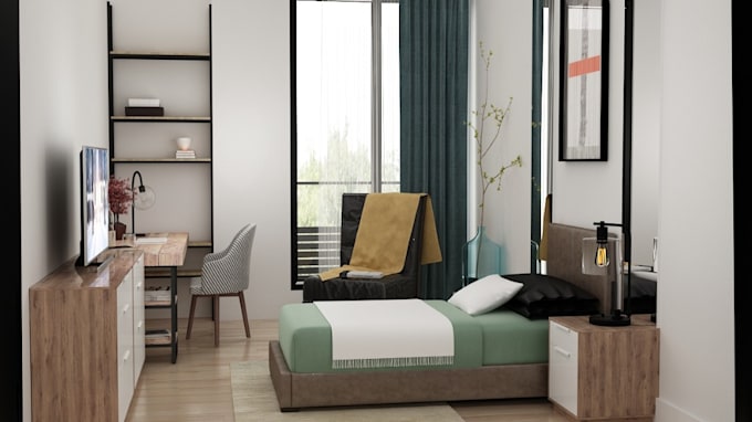 Gig Preview - Interior design livingroom bedroom, home design 3d renders