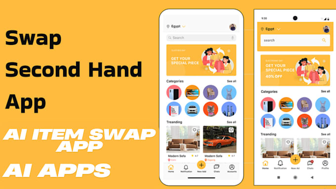 Gig Preview - Build secondhand marketplace app,ai resale platform app,ai item swap app, ai app