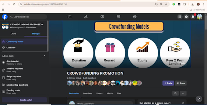 Gig Preview - Market and distribution your crowdfunding donation link with my 4k active member