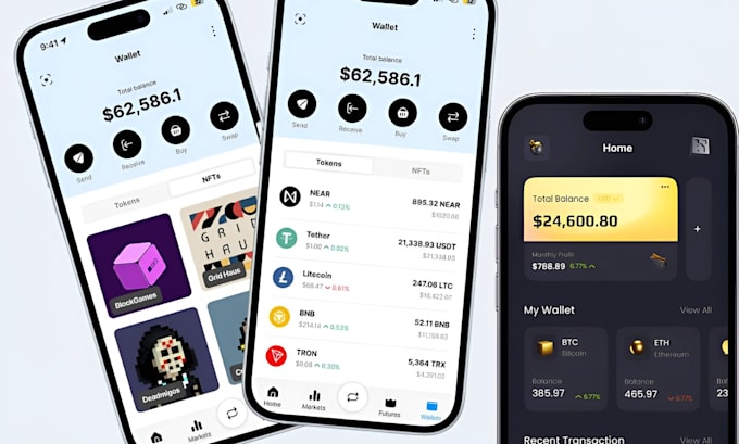 Bestseller - develop wallet app crypto wallet app, fintech app payment app bank app prototype