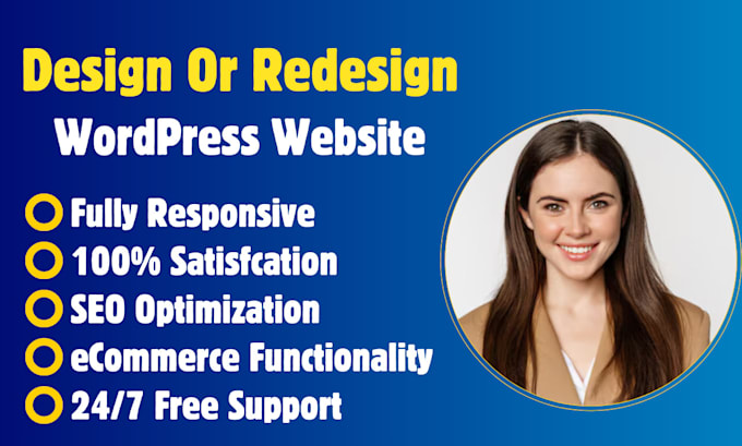 Gig Preview - Wordpress website development, design or redesign blog