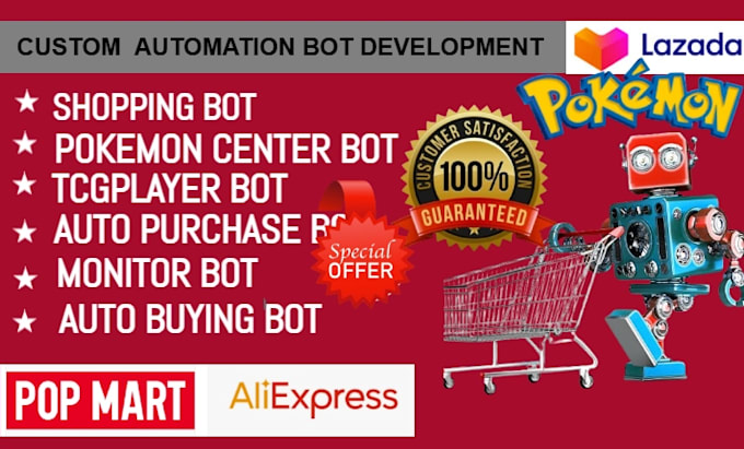 Gig Preview - Develop  pokemon center bot, tcgplayer bot, scalping bot, auto purchase bot