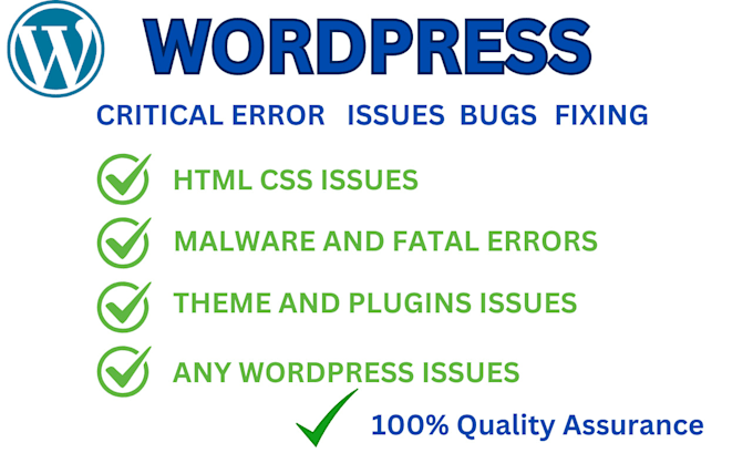 Gig Preview - Fix errors issues and bugs of wordpress professionally