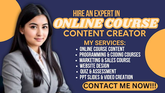 Gig Preview - Create online course content,marketing,cryptocurrency,data sci online course dev