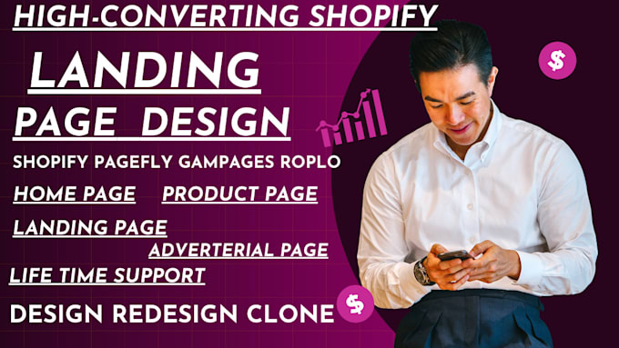 Gig Preview - Create or clone shopify landing page with replo, gempages, or pagefly