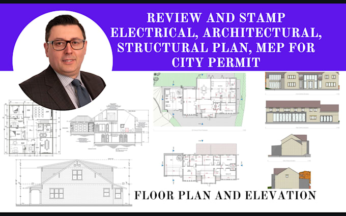 Gig Preview - Review and stamp electrical, architectural, structural plan, mep for city permit