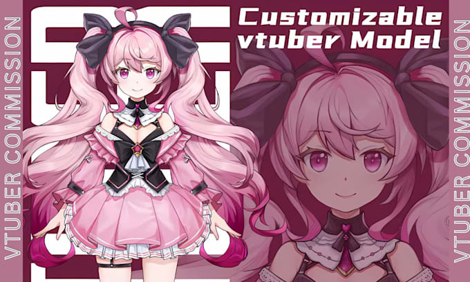 Gig Preview - Design live 2d anime vtuber model vtuber rigging streaming avatar, pngtuber