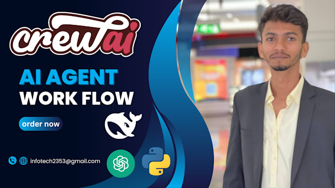 Gig Preview - Build crewai ai agent workflow for automation of tasks