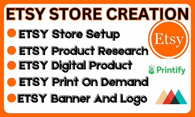 Gig Preview - Create an etsy shop including etsy product etsy listing etsy promotion etsy SEO