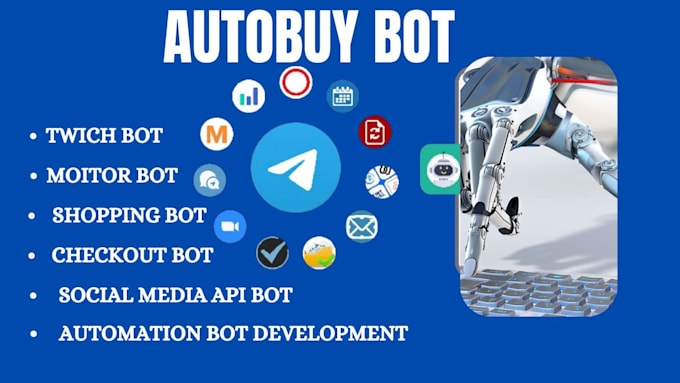 Gig Preview - Create shopping bot listing bot shopify bot walmart bot telegram shop bot, API