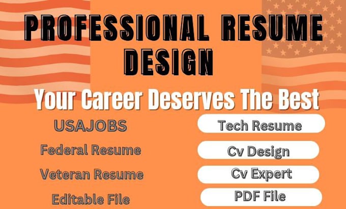 Gig Preview - Be expert cv design for sales, tech, nursing, software engineer, federal resume