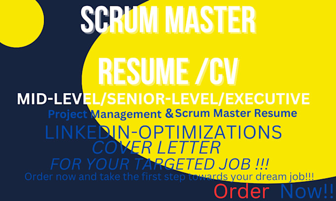 Gig Preview - Write professional scrum master, agile resume and scrum master resume