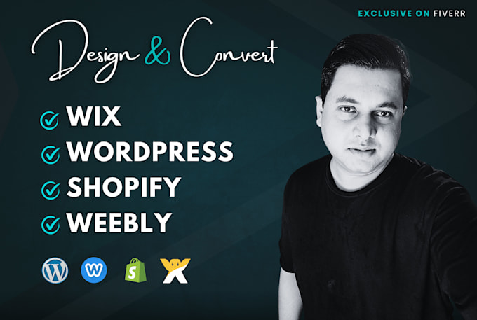 Gig Preview - Convert wix to wordpress, shopify, weebly, squarespace