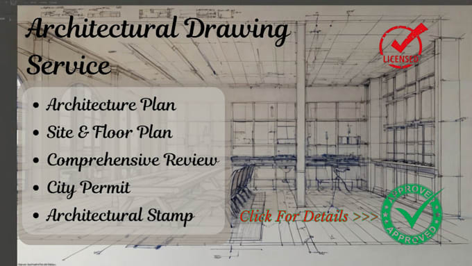 Gig Preview - Review sign and stamp architectural drawing construction drawing for city permit