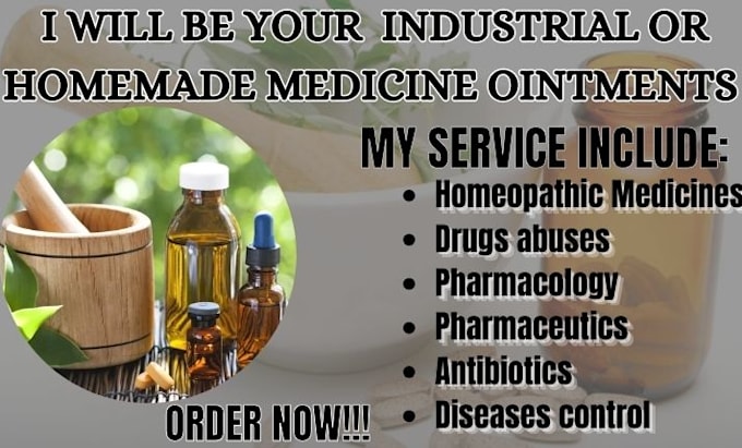 Gig Preview - Formulate industrial or homemade medicine ointments or massage pain relief oils